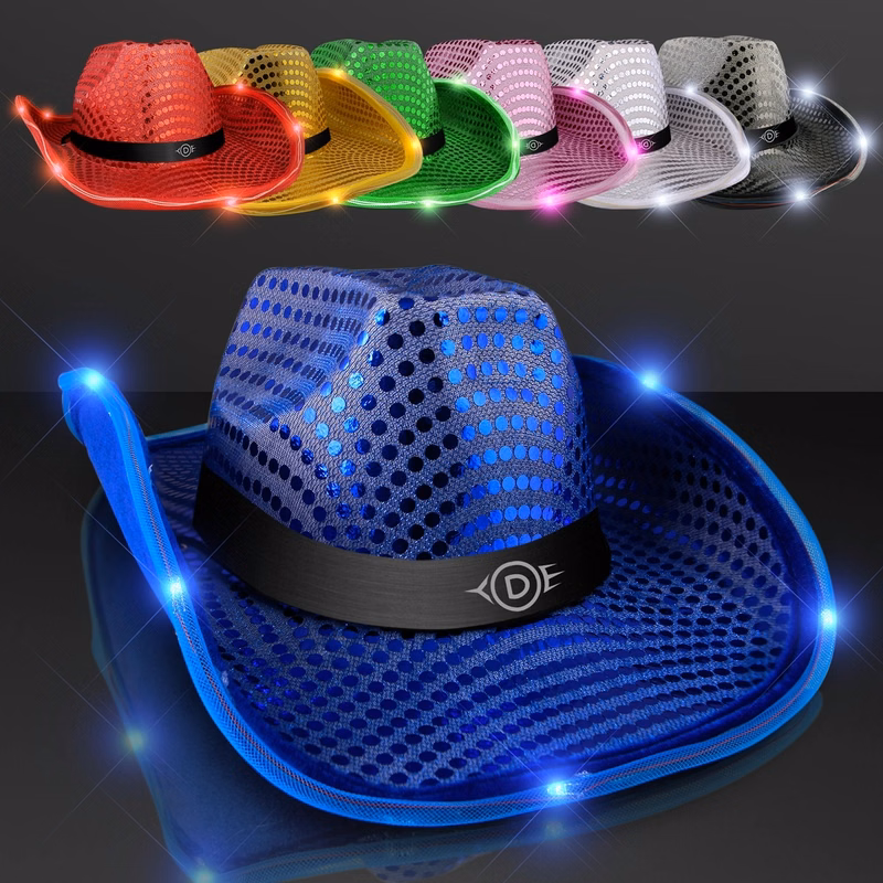 Sequin Cowboy Hat with Black Band