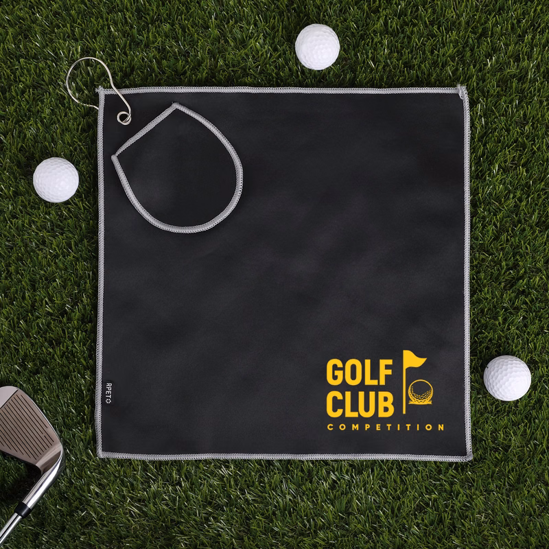 Fairway Recycled Golf Towel With Ball Cleaning Pouch