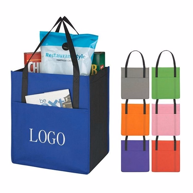Non-Woven Shopper's Pocket Tote Bag (13"x9.5"x14.5")