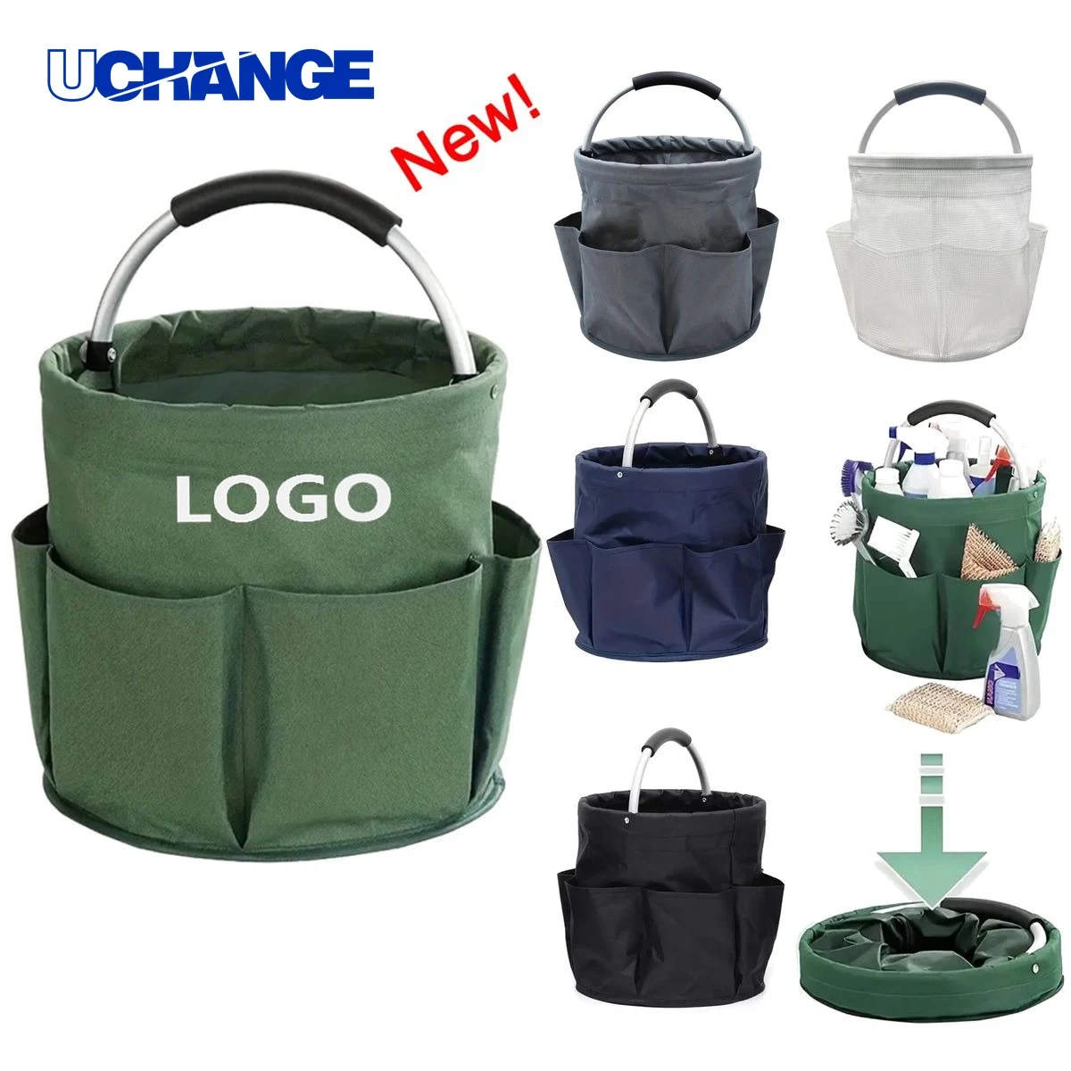 Oxford Grocery Storage Basket with Handle 1