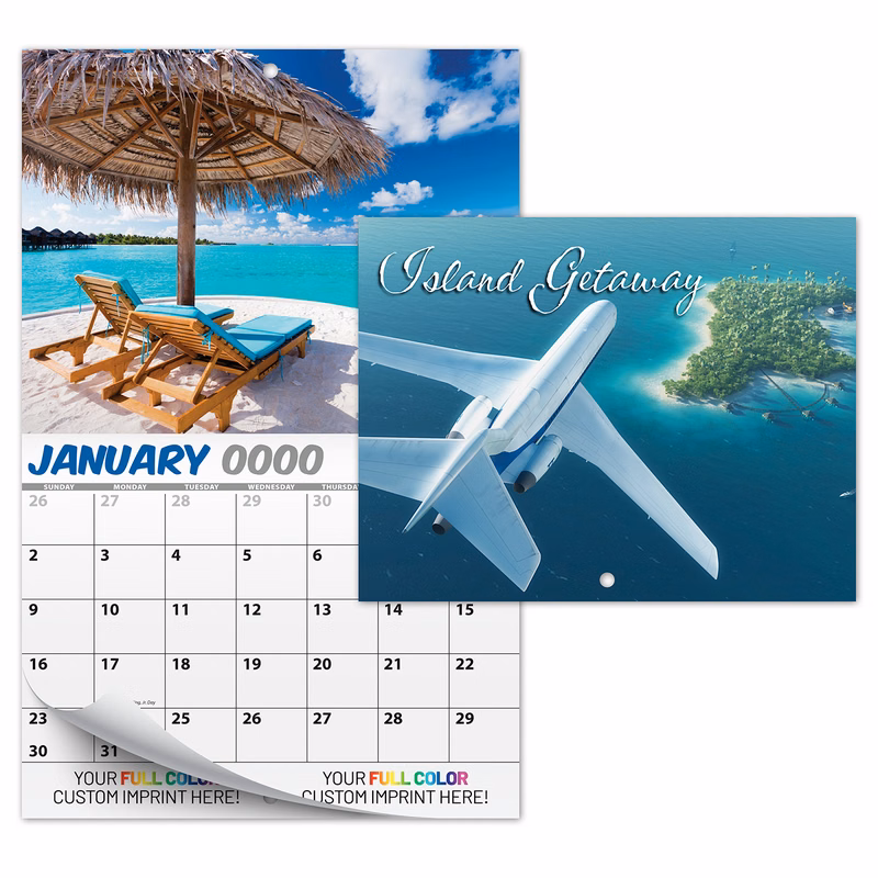 13 Month Custom Appointment Wall Calendar (High Gloss UV-Coated Cover)- ISLAND GETAWAY
