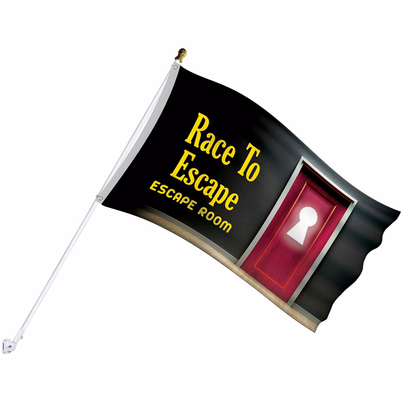 Promotional Flag Kit with 3' x 5' Flag and White Bracket