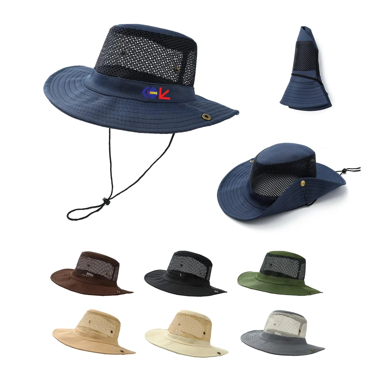 Mesh Ventilation Bucket Sun Hat 1