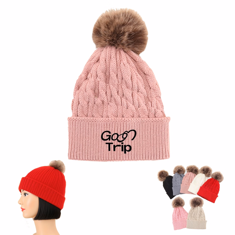 Cabled Pom Beanie
