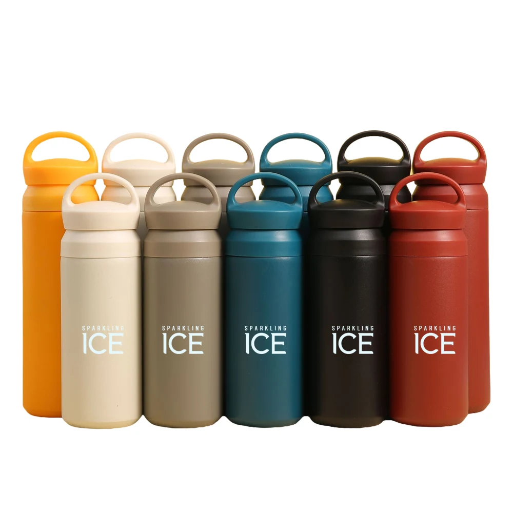 350Ml Wide Mouth Drinking Bottle w/ Handle Lid, custom water bottle with logo imprint 1