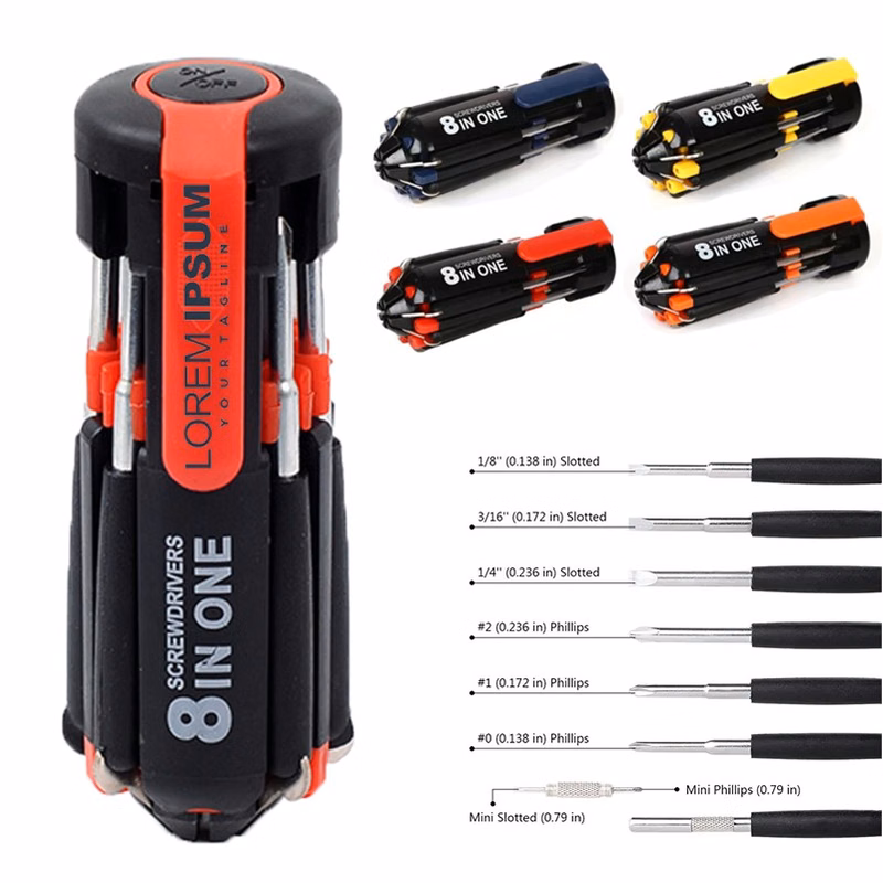 8" 1 Screwdriver With Led Light