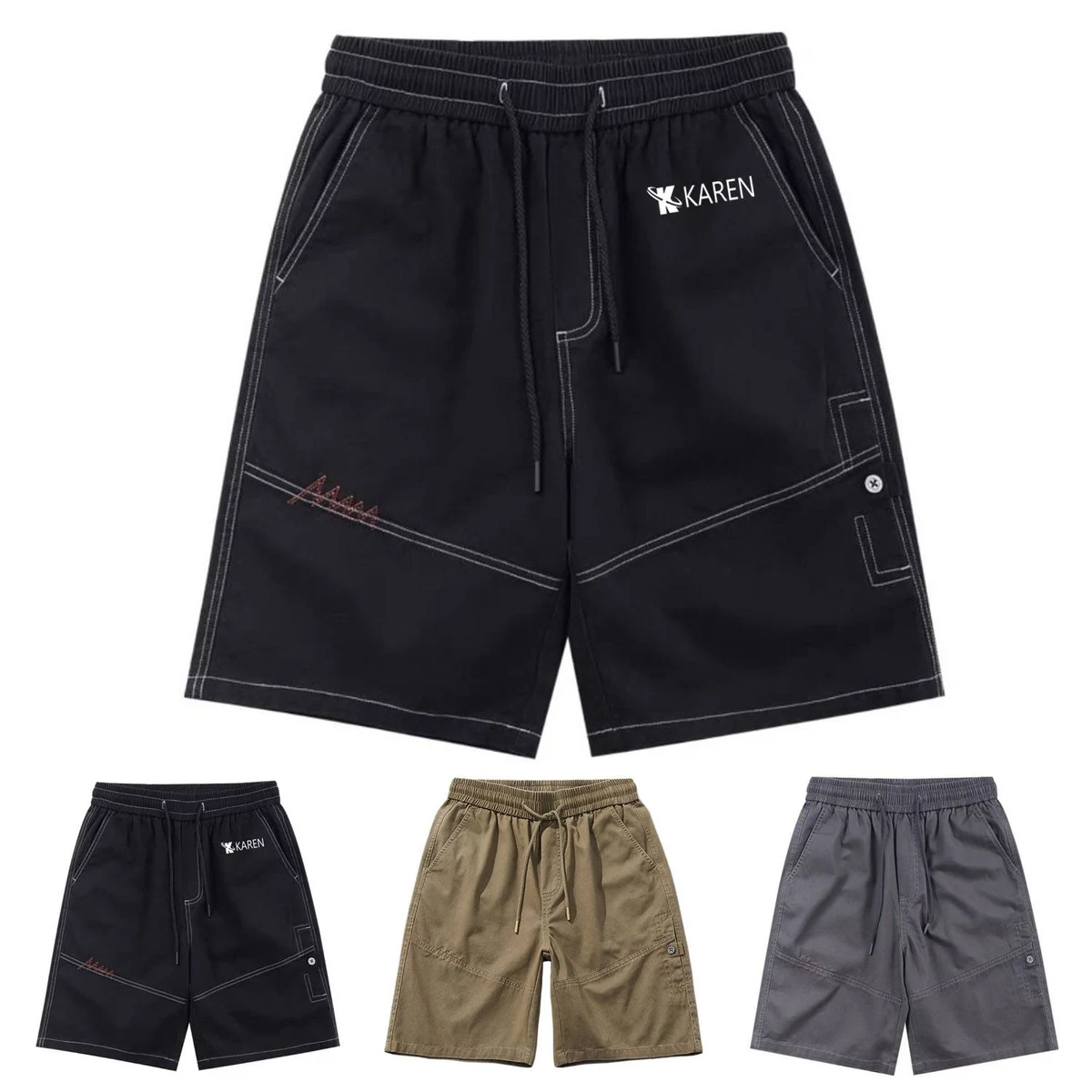 Men's Lightweight Polyester Casual Relaxed Elastic Shorts 1