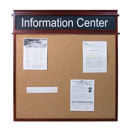 Ornate Hardwood Information Center with Bulletin Board 1