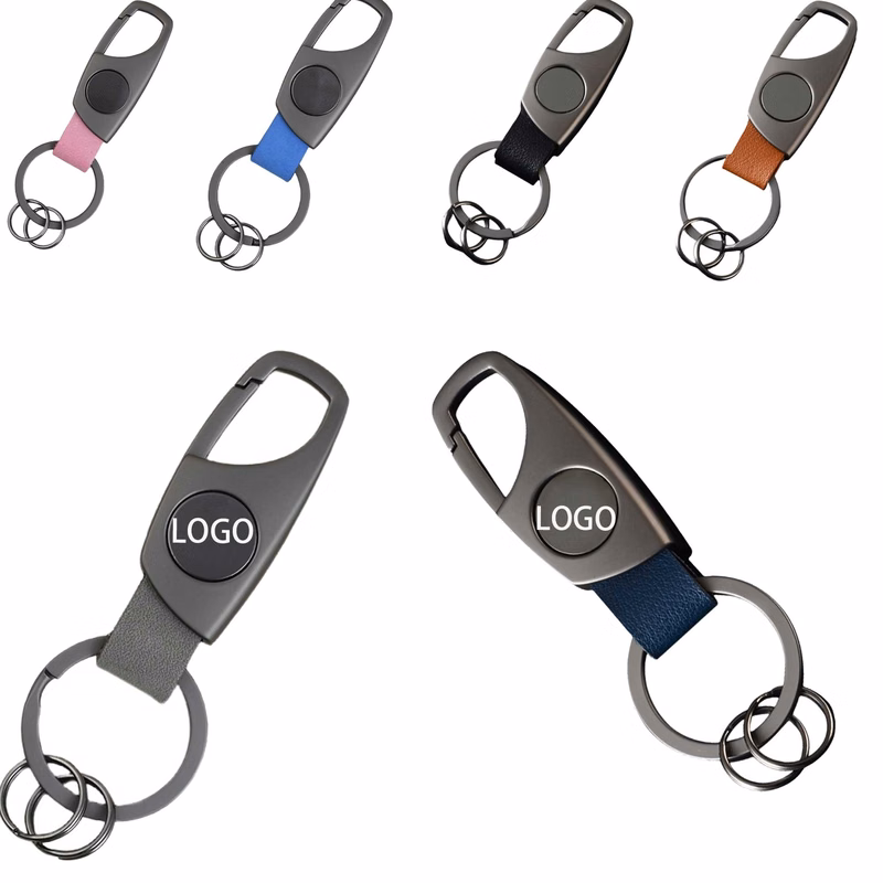 Car Metallic leather keychain
