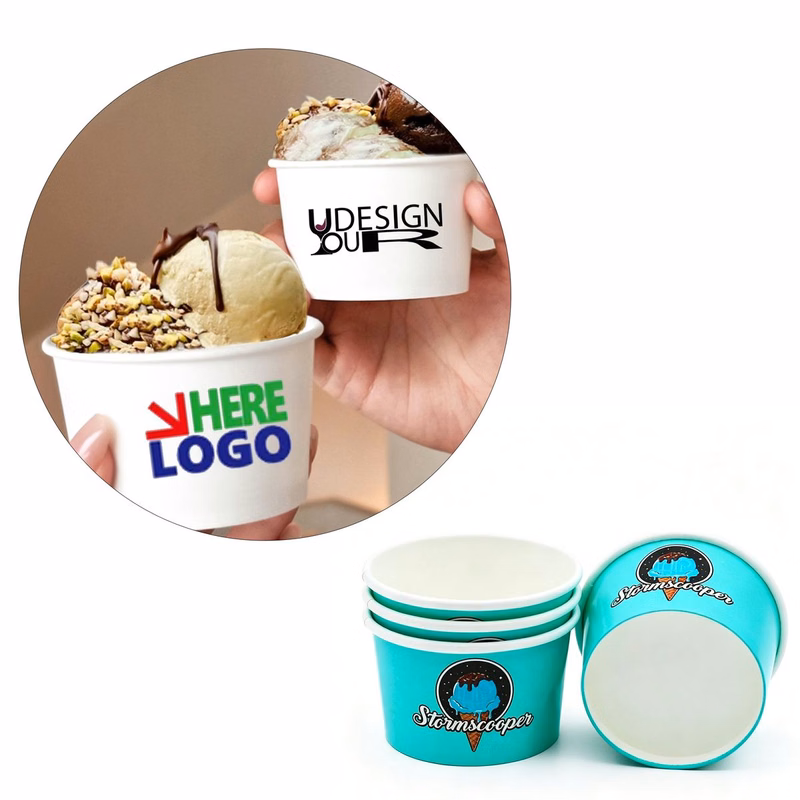 8 oz Thickened Disposable Ice Cream Paper Cup
