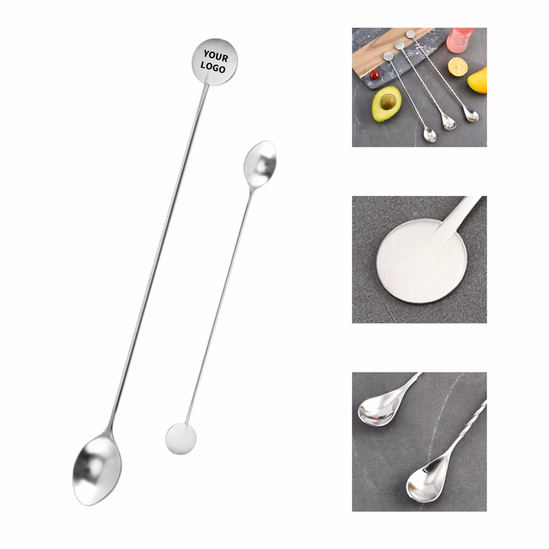 Stainless Steel Drink Stir Spoon With Round End 8.3" x 1"