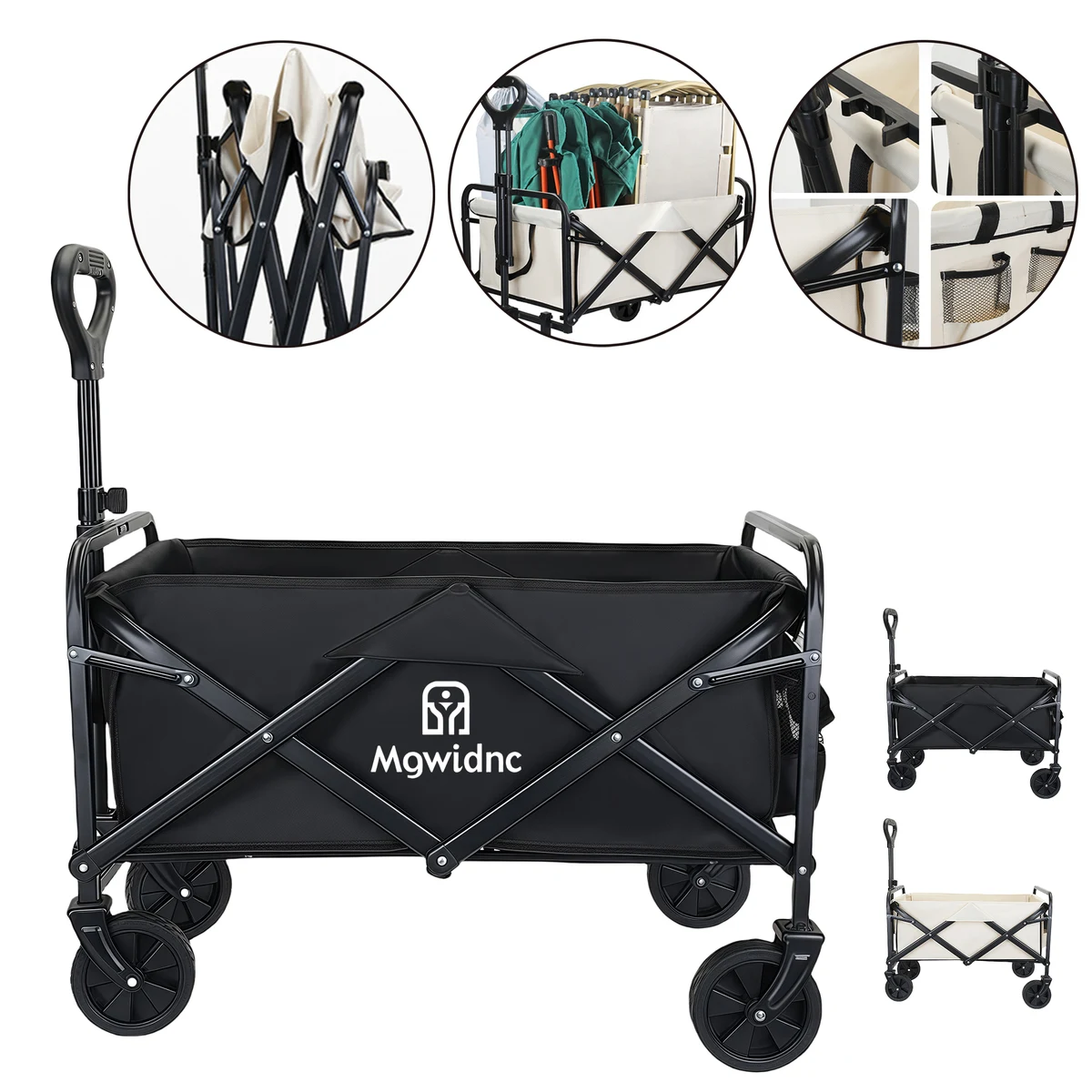 Heavy Duty Folding Camping Wagon with Removable Canopy 1