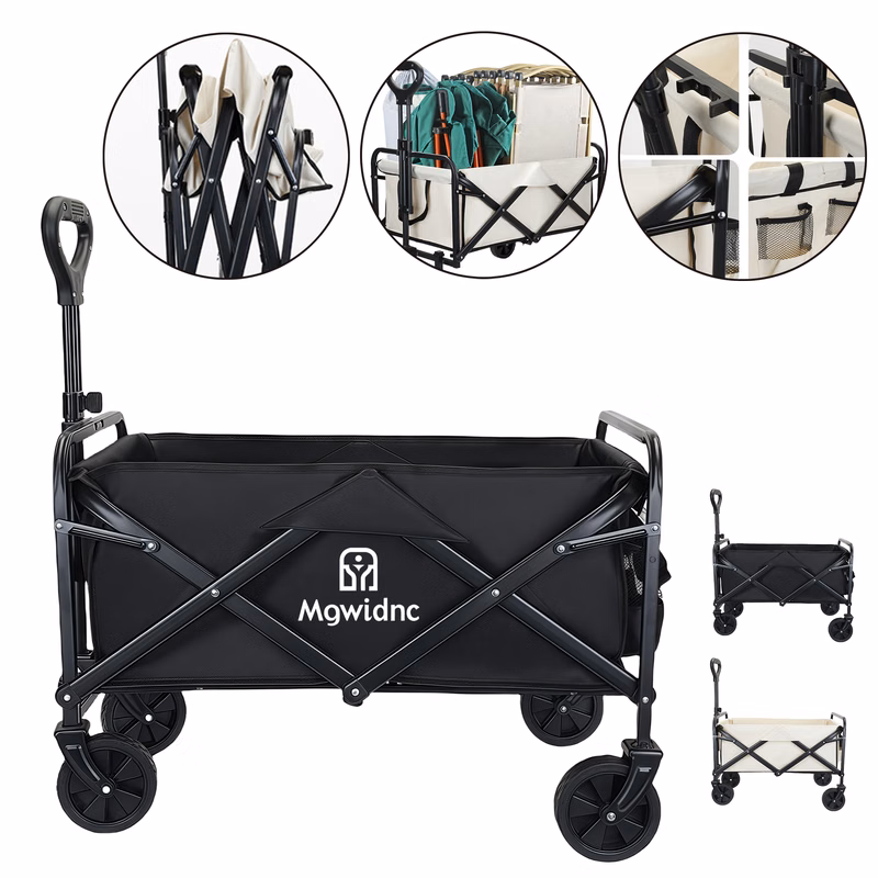 Heavy Duty Folding Camping Wagon with Removable Canopy