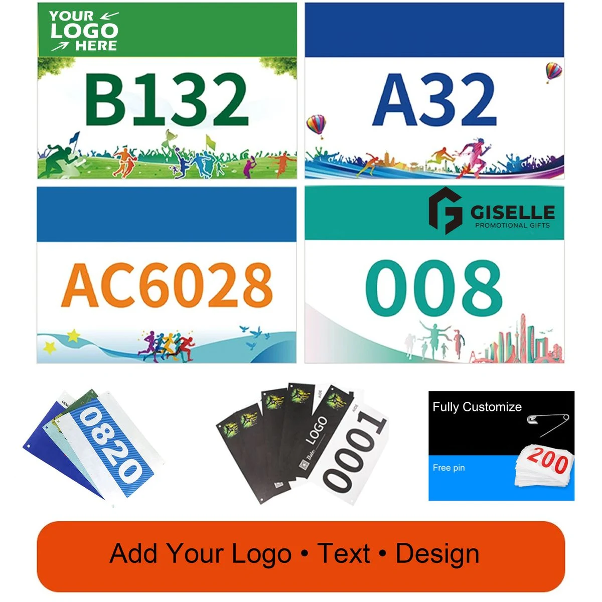 Waterproof Reusable Marathon Running Race Bibs with Pins 1