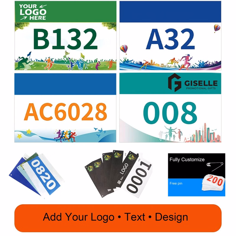 Waterproof Reusable Marathon Running Race Bibs with Pins