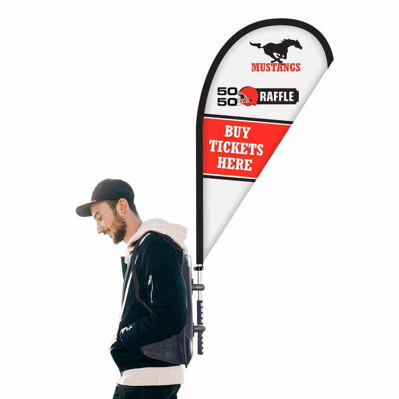 Basic Single Reverse Teardrop Style Backpack Flag Kit