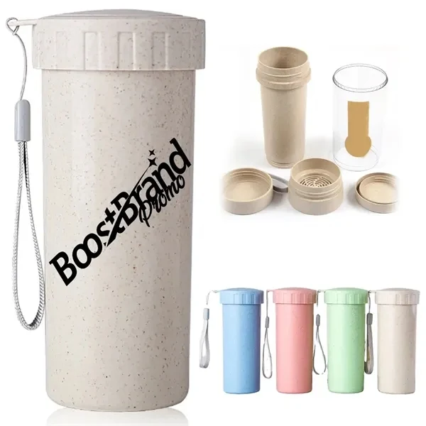 Custom 430ml Eco-Friendly Wheat Straw Travel Cup — Sustainable Hydration Giveaway 1