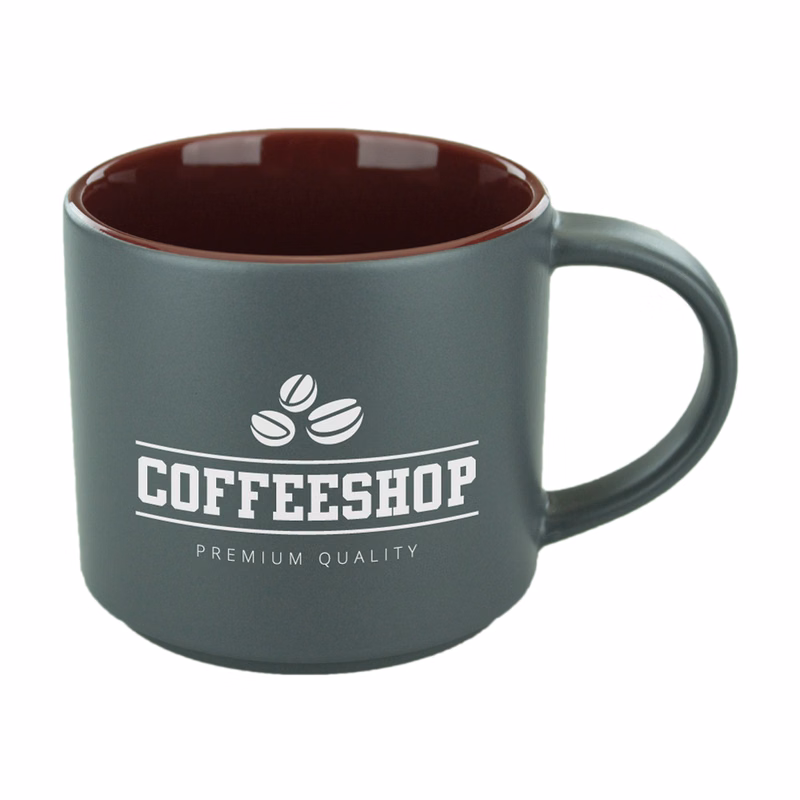 16 oz. Burgundy In Satin Gray Out Norwich Mug