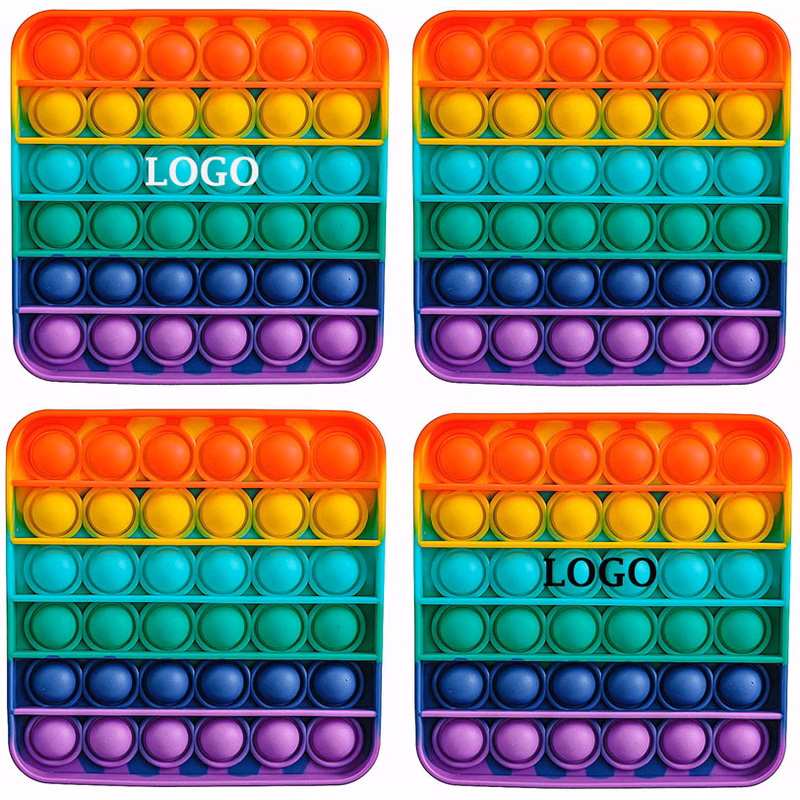 Square Rainbow Push Bubble Fidget Sensory Anxiety Relief Game