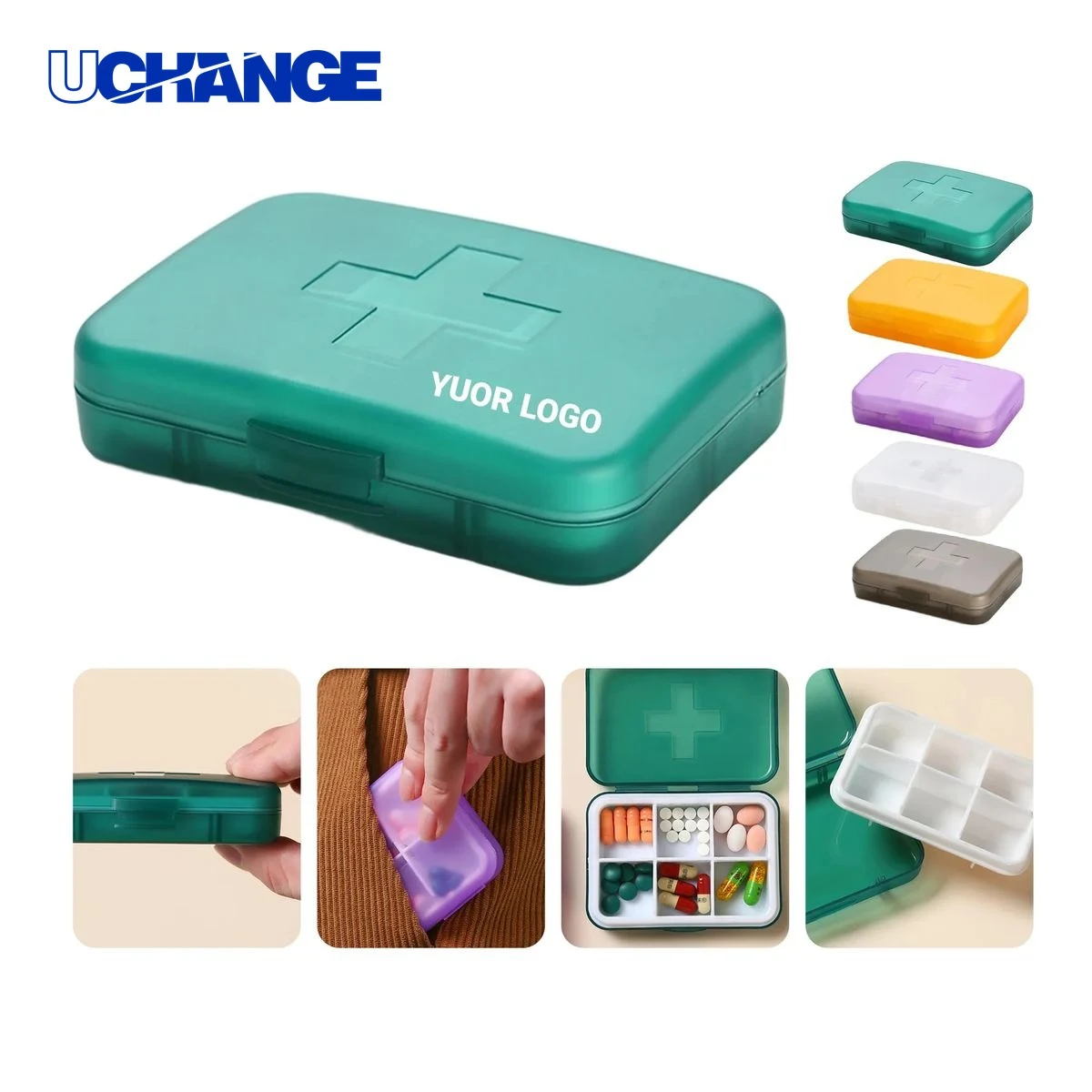 Cross Design Medication Organizer Case with Lid for Travel 1
