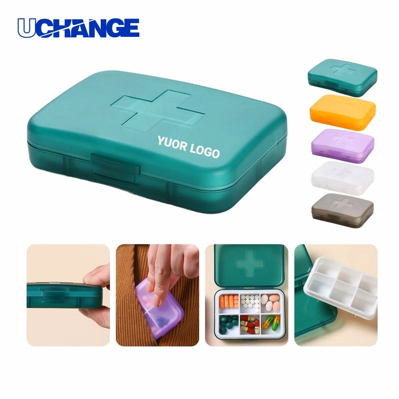 Cross Design Medication Organizer Case with Lid for Travel