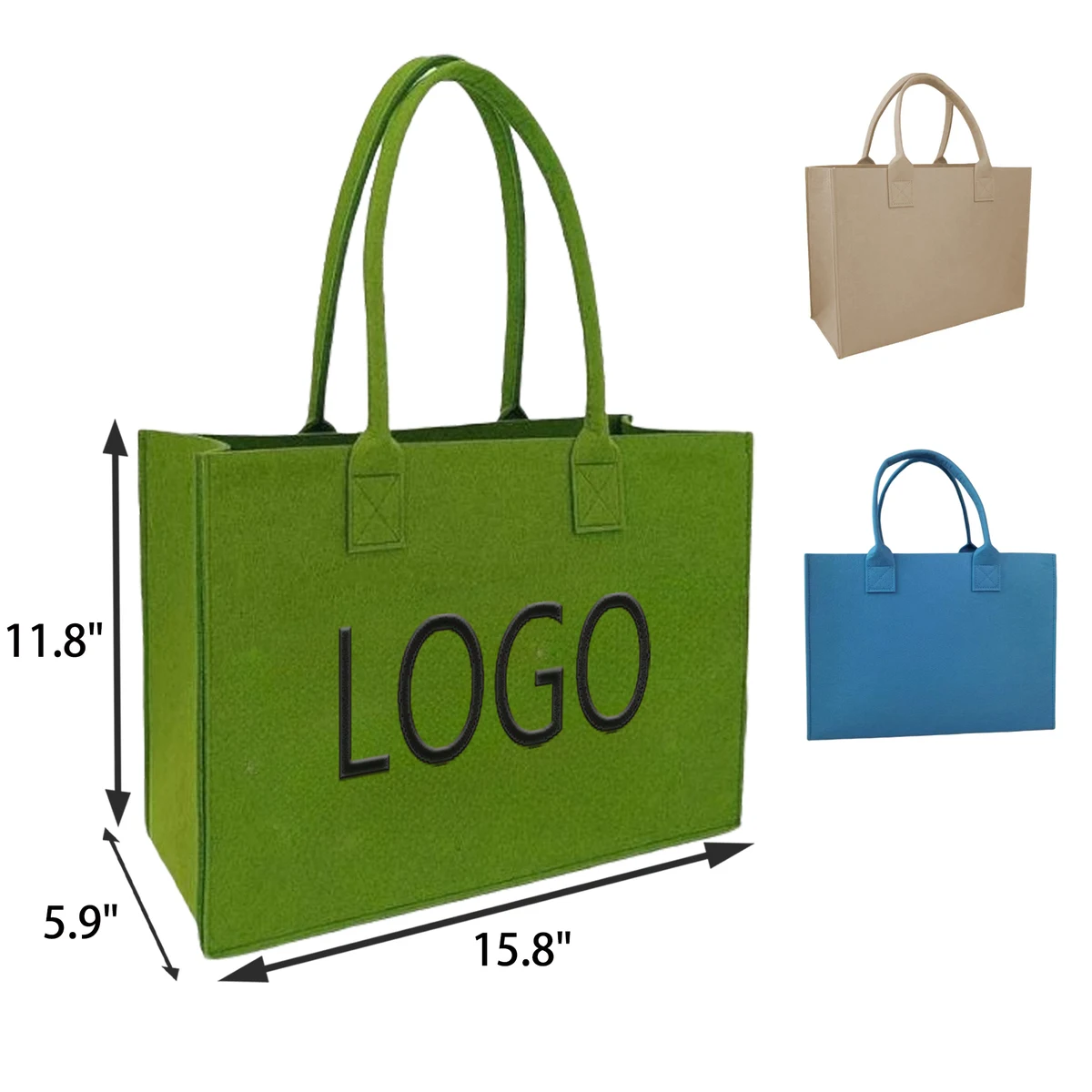 MOQ 50 PCS Fashion Felt Tote Bag, custom tote bag with logo imprint 1