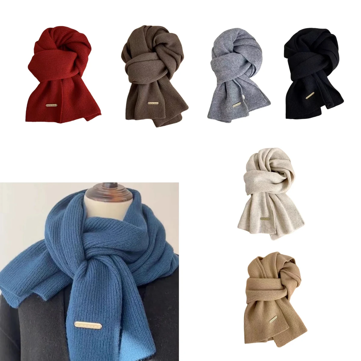 Thick Knit Unisex Autum Winter Scarves 1