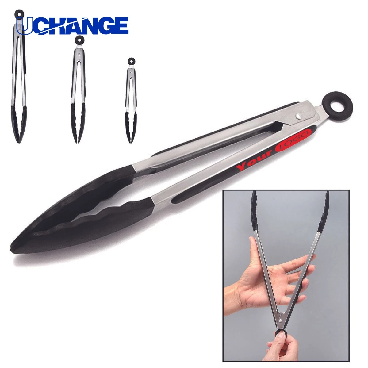 Non-Slip Silicone BBQ Food Tongs 1
