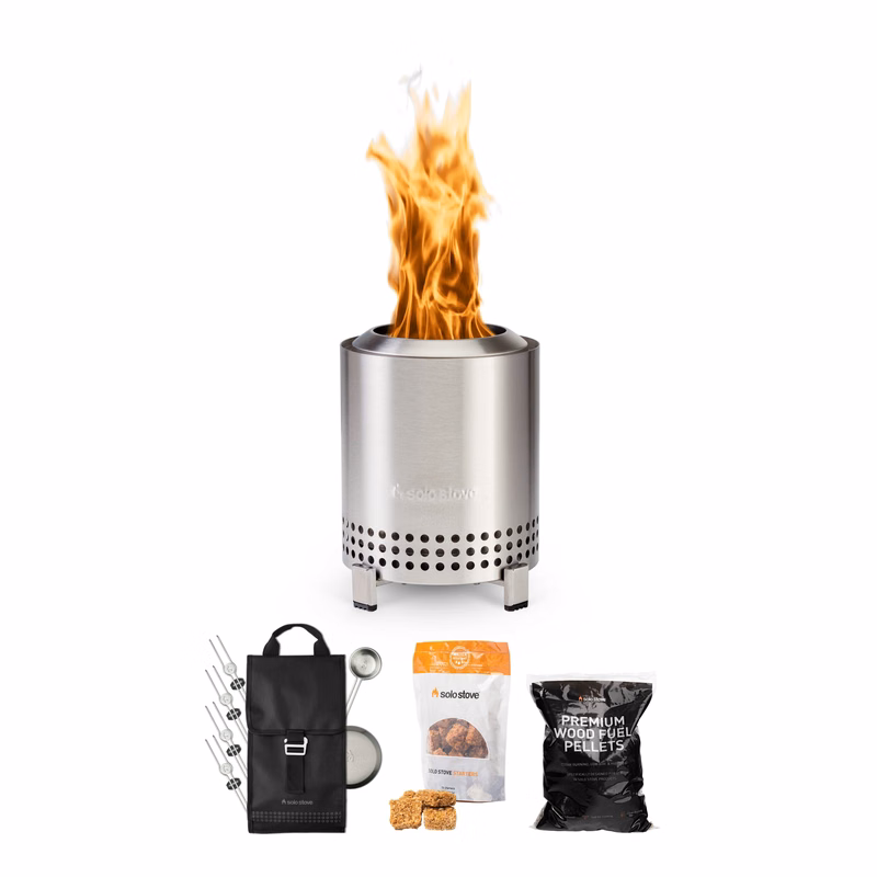 Solo Stove - Mesa 5" Tabletop Fire Pit - Roasty Bundle (Stainless)