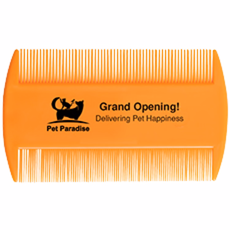 Orange Neon Flea Comb (3.5" x 2.063")