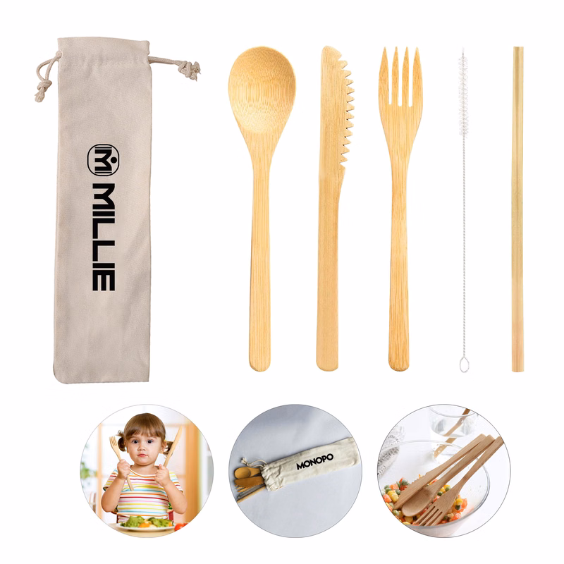 Bamboo Portable Tableware Set