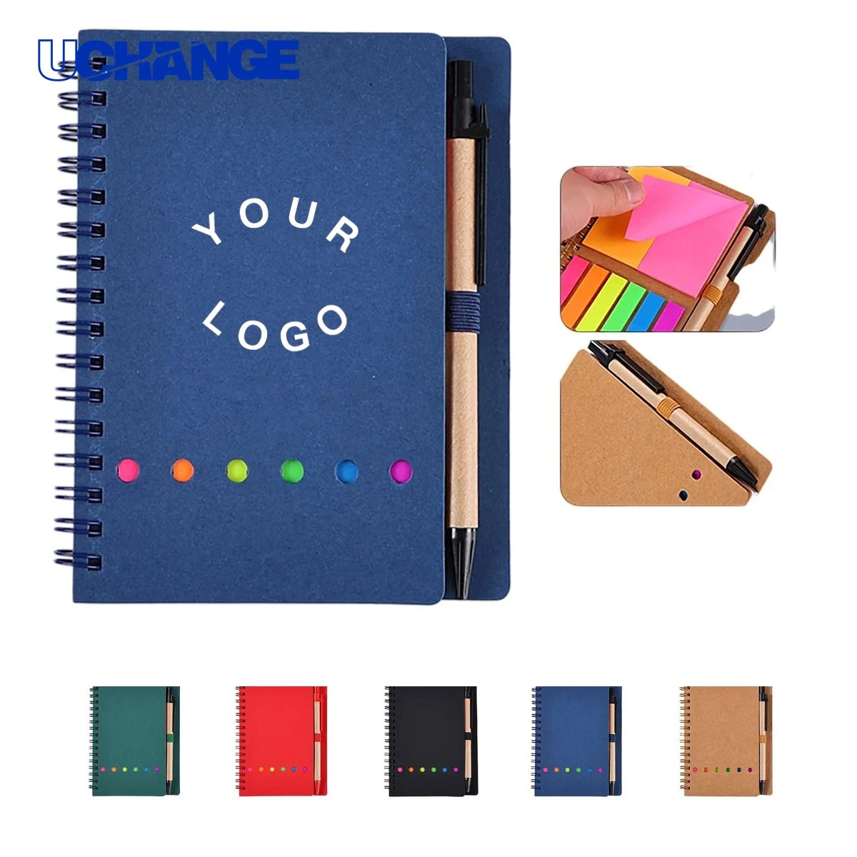 Kraft Paper Notebook Journal with Pen Holder Eco Friendly 1