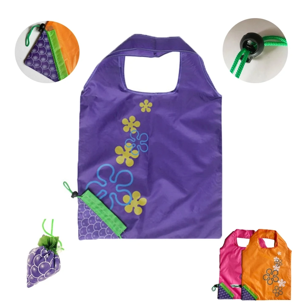 Fold Pull Cord Shopping Grape Bag 1