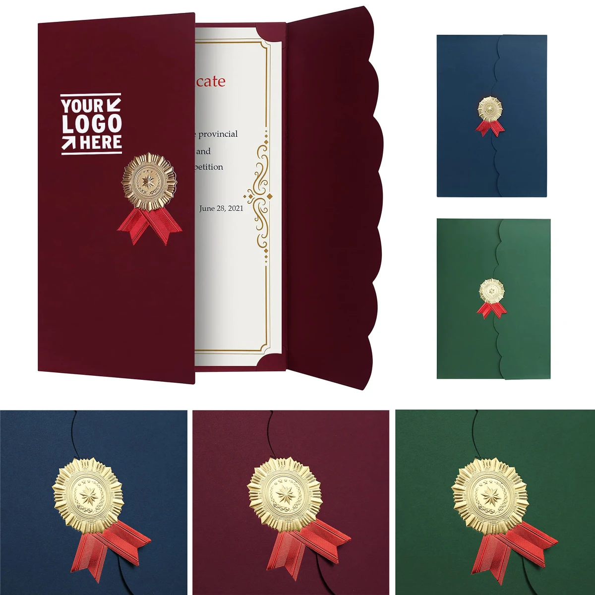 A4 Honor Case Folder Certificate Holder Diploma Document Award Cover With Gold Foil 1