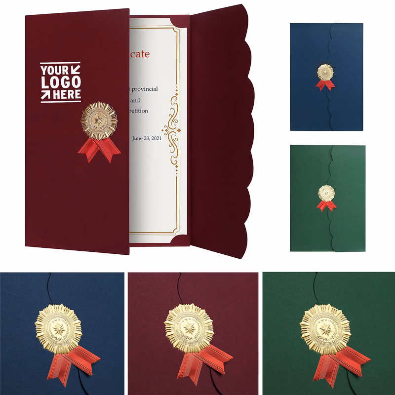 A4 Honor Case Folder Certificate Holder Diploma Document Award Cover With Gold Foil