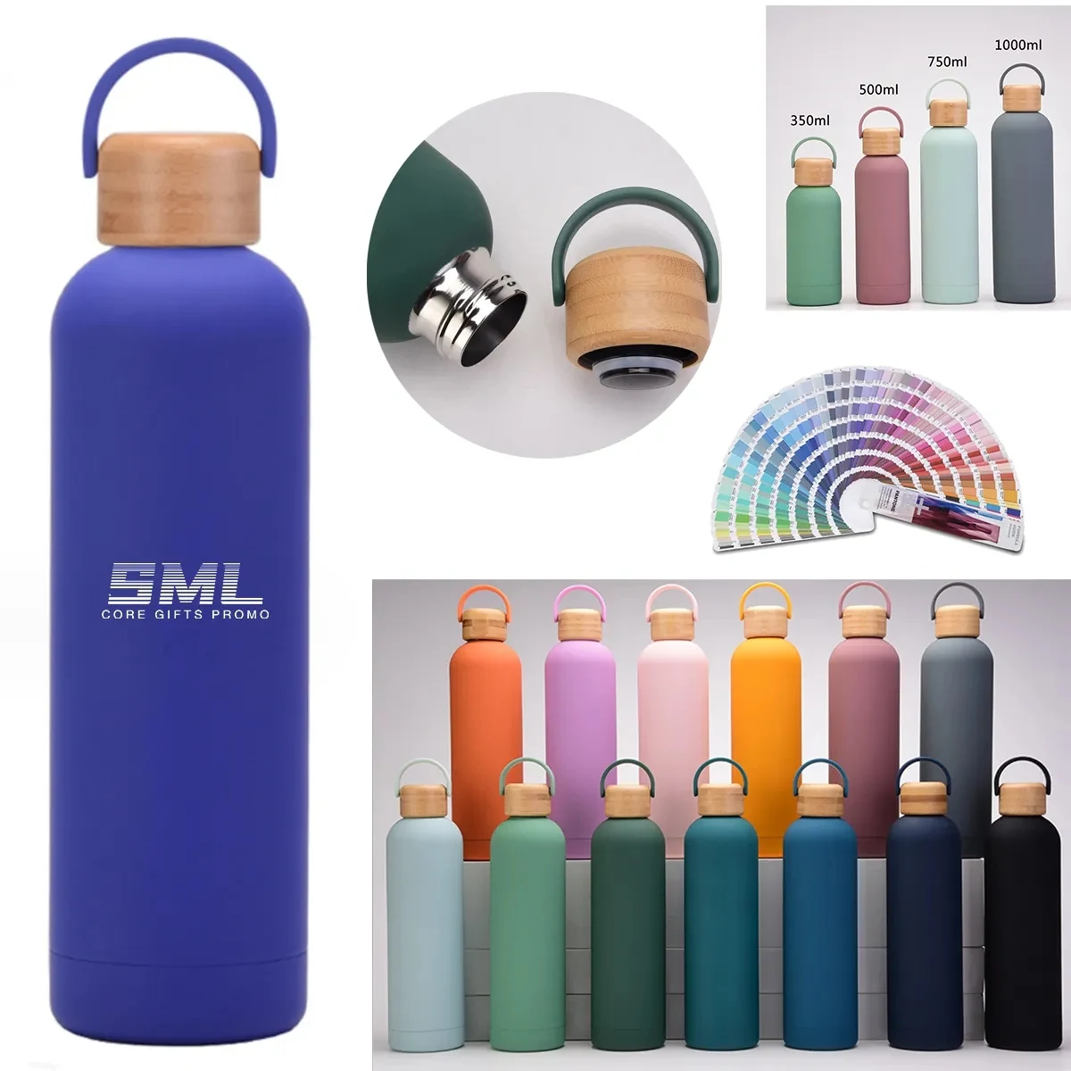 32oz Wall Vacuum Stainless Thermos Bottle with hand, custom water bottle with logo imprint 1