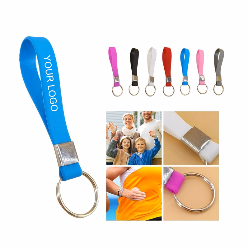 Silicone Wristband Key Chain in Vibrant Colors Customizable