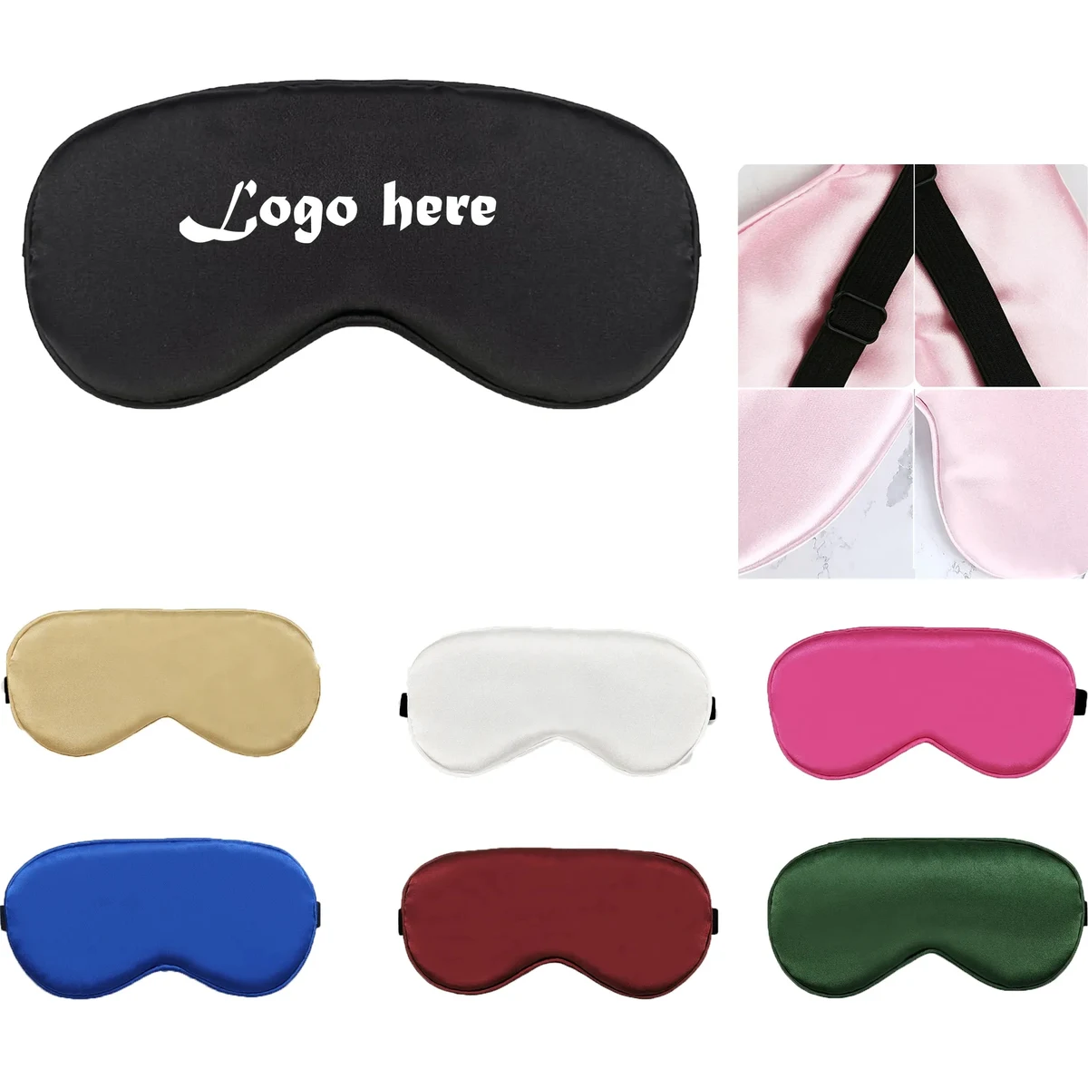 Custom Logo Printed Satin Sleep Mask 1