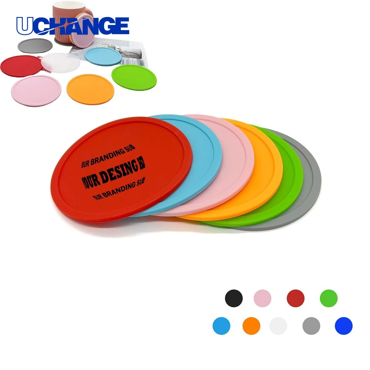 Reusable Round Silicone Coaster Set 1