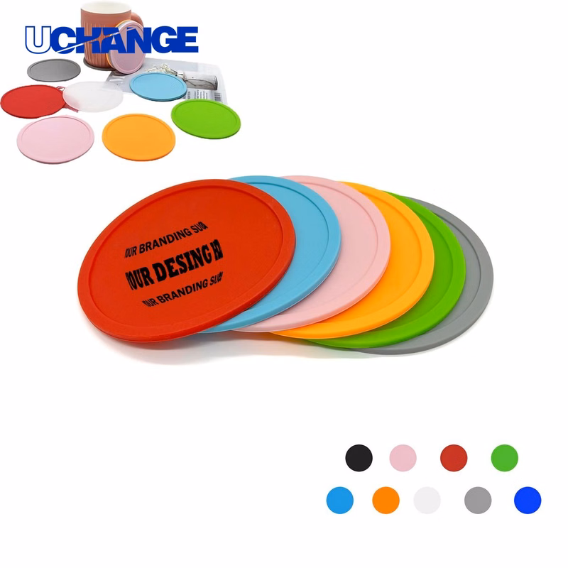 Reusable Round Silicone Coaster Set