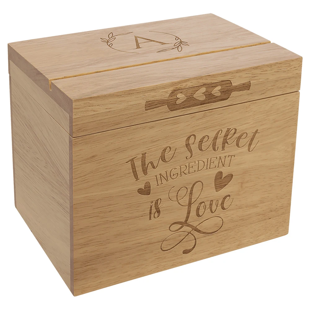 RECIPE CARD WOOD BOX (RECIPE CARDS NOT INCLUDED) 1