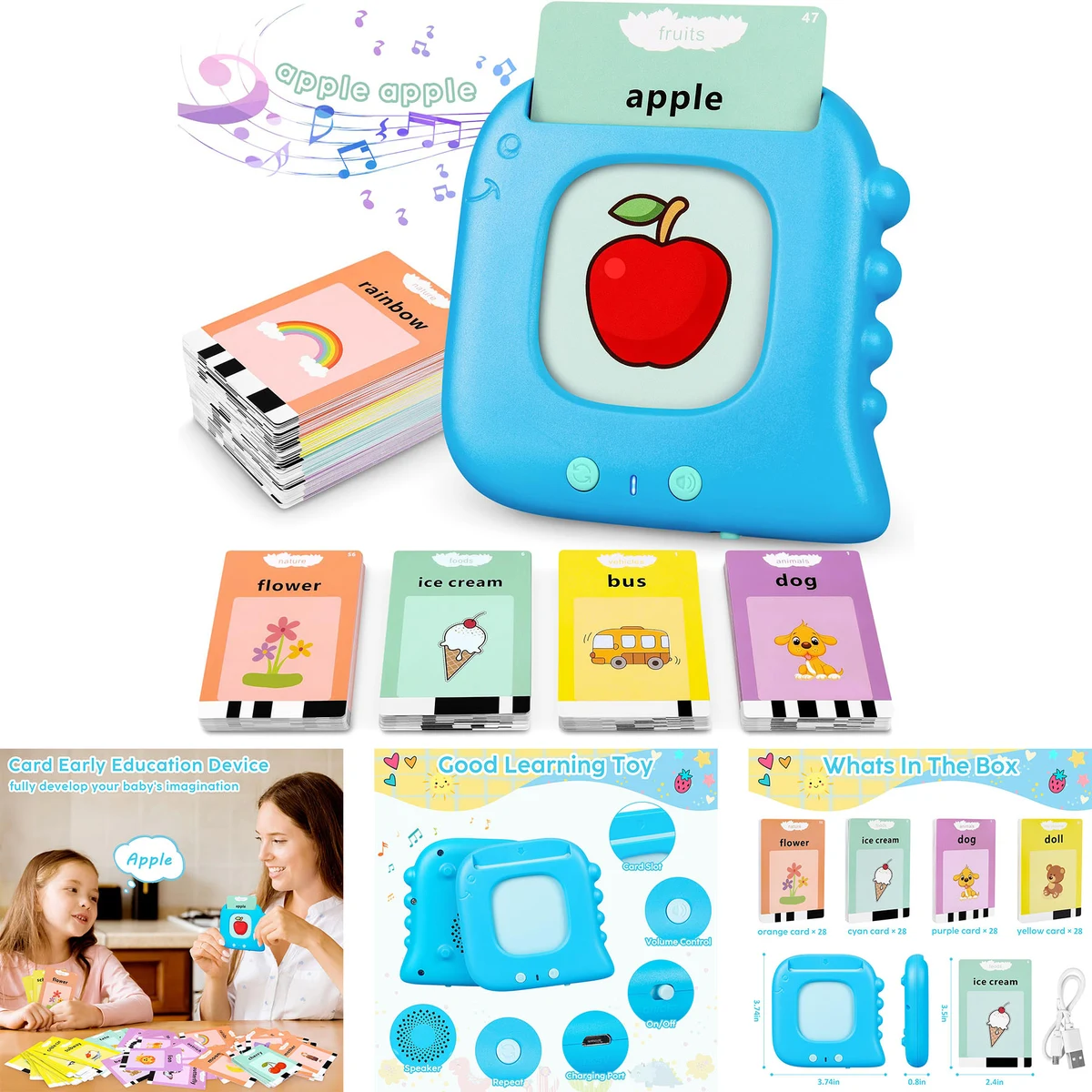 Kids Toddler Talking Flash Cards with 224 Sight Words 1