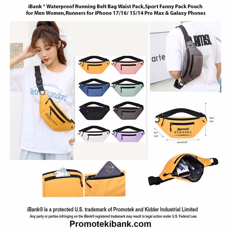 iBank ® Running Belt Bag for iPhone 17/16/15/14 Pro Max & Galaxy Phones. Free Shipping