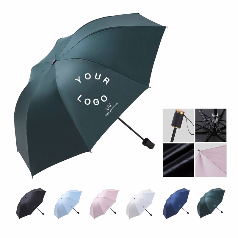 Windproof Travel Umbrella with Eight Ribs Design