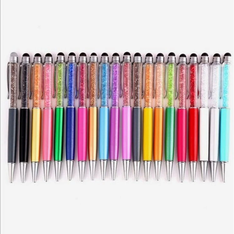 Plastic Ball-Point Pen+crystal+stylus+1 Color Imprint 1