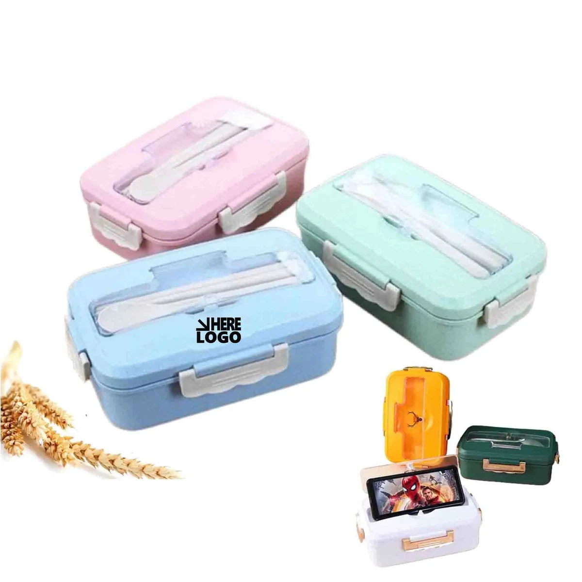 Reusable Student Wheat Straw Bento Case 1