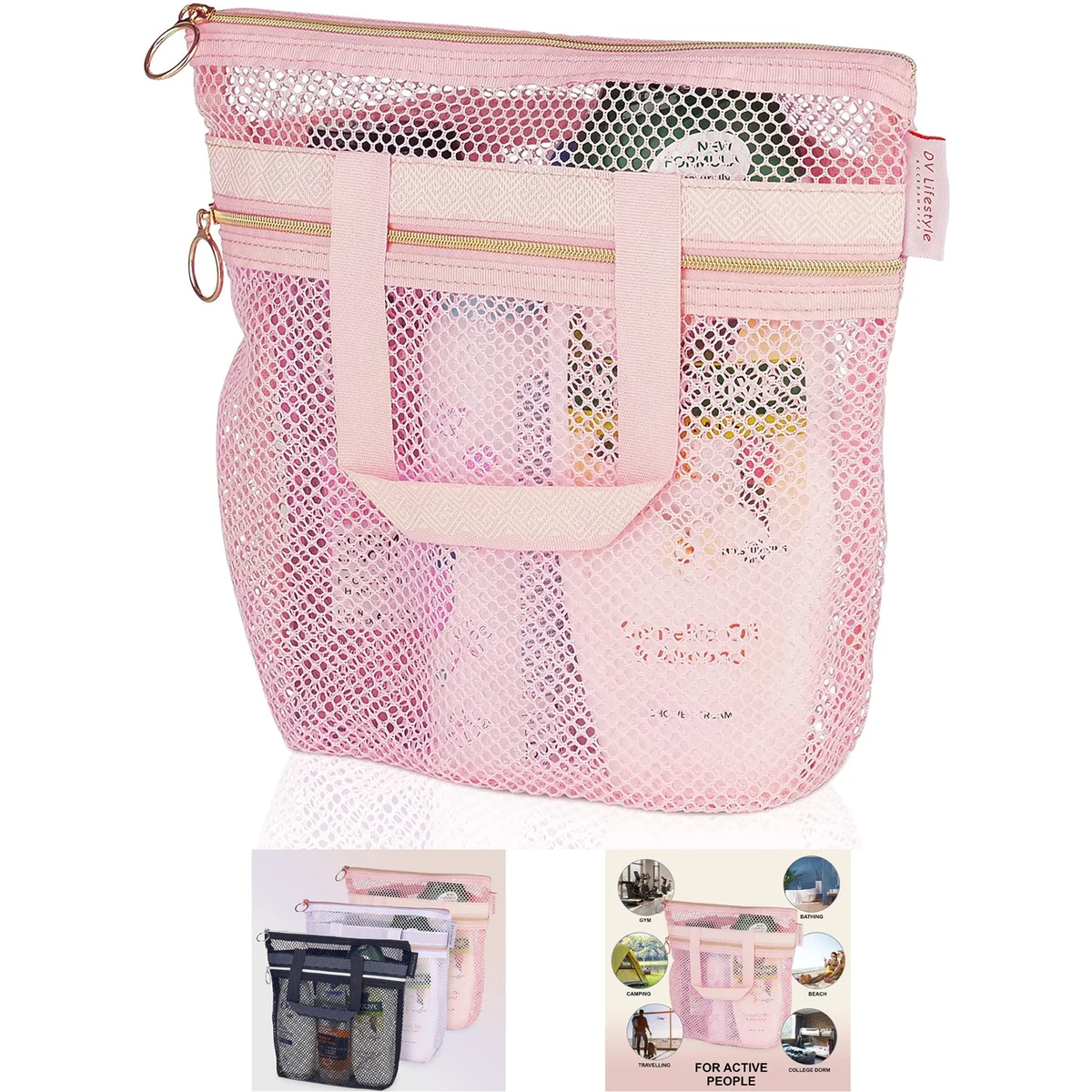 Mesh Shower Caddy 10.2 x 9.9 Inches Quick Dry Shower Bag 1