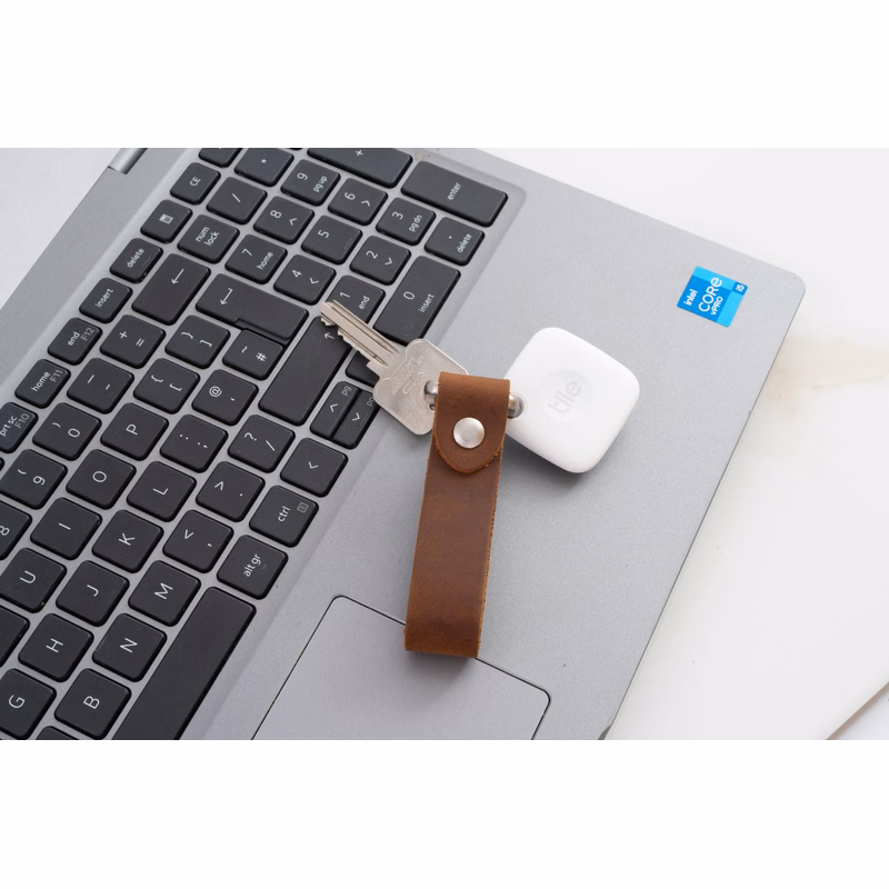 Standard Tile Mate + Full Grain Leather Key Fob