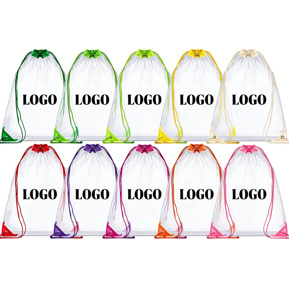 PVC Clear Stadium Drawstring Backpack 1
