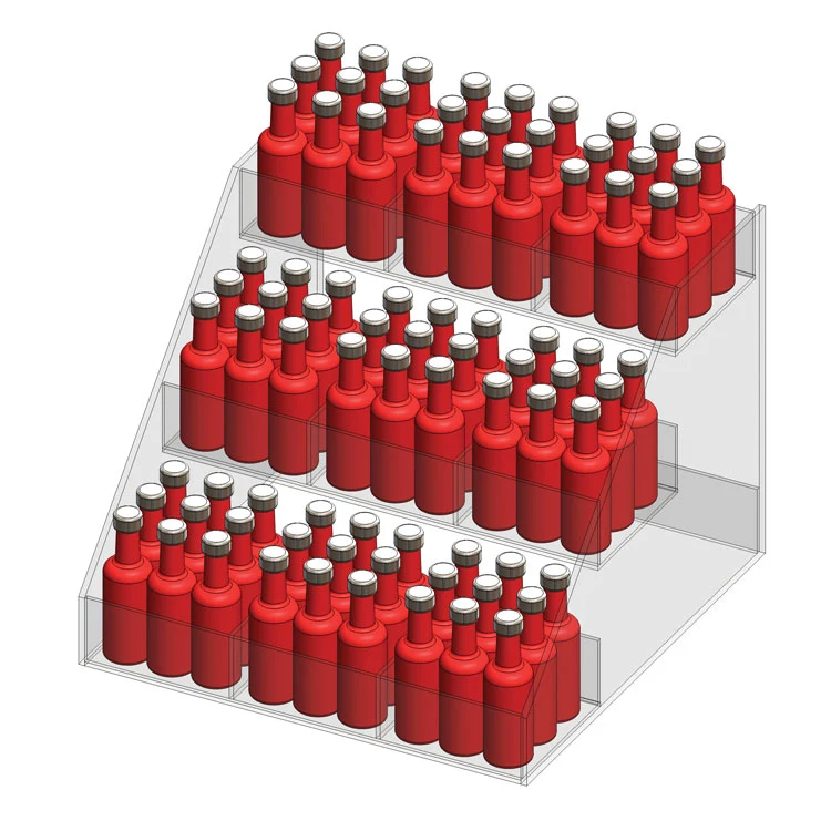 3 Tier Acrylic Beverage Display - 3 Columns 1